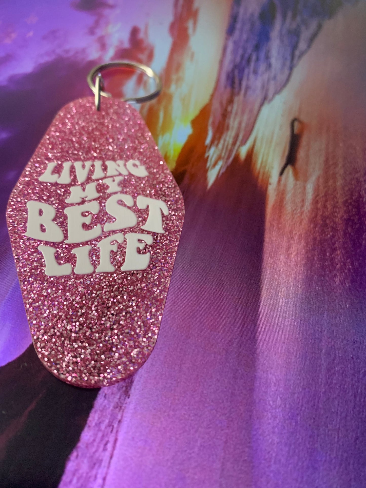 Pink Quote Keychain