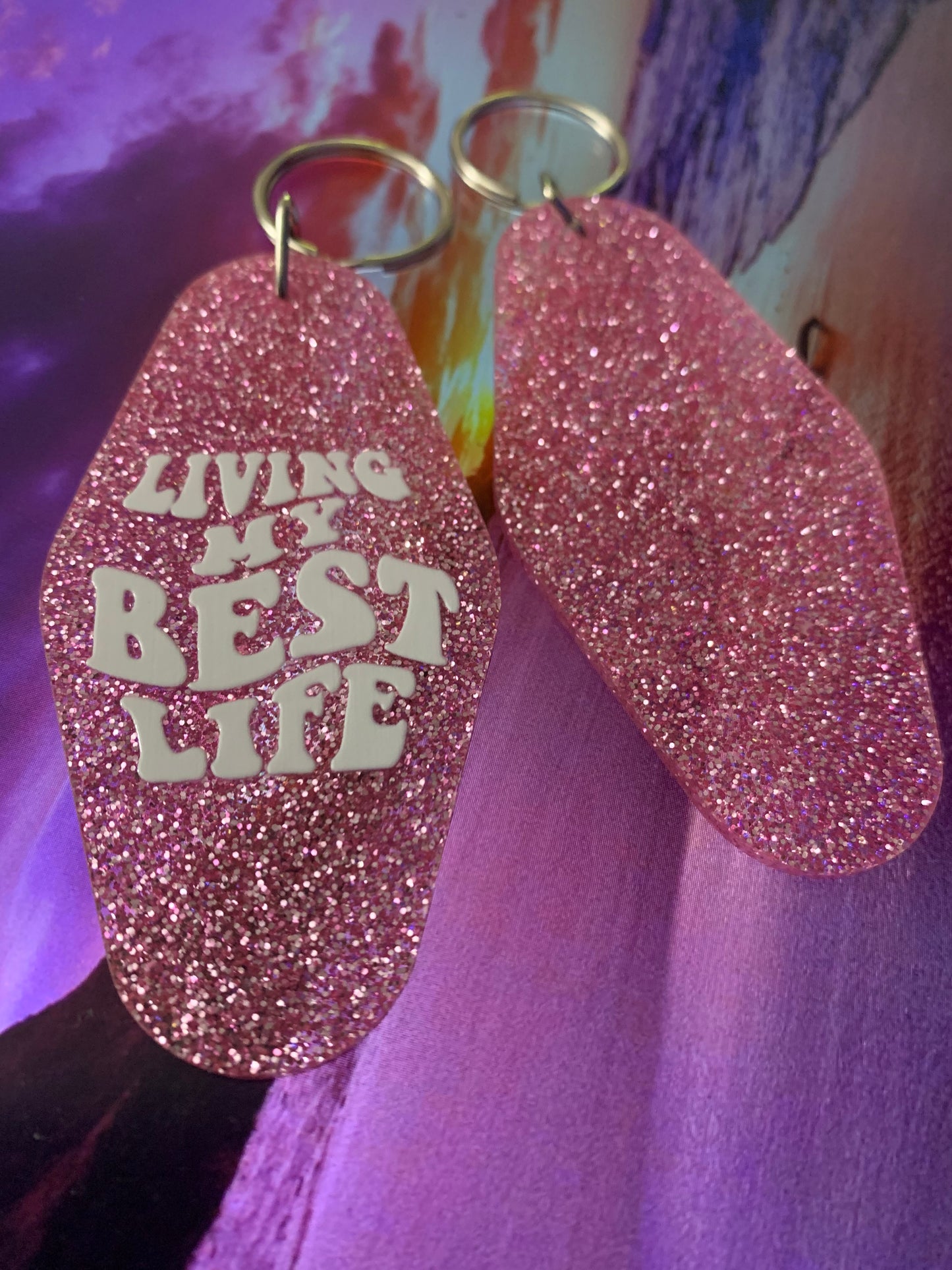 Pink Quote Keychain