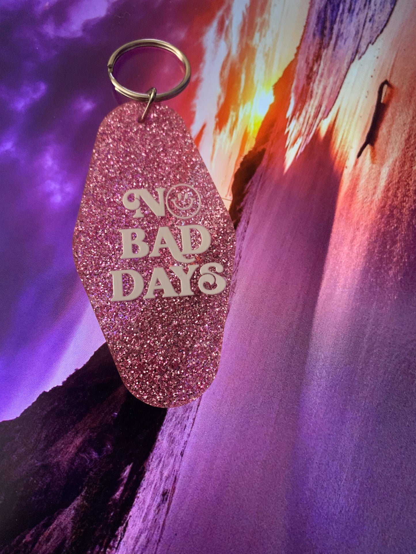 Pink No Bad Days Keychain