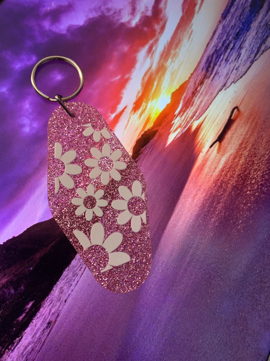 Pink Flower Keychain