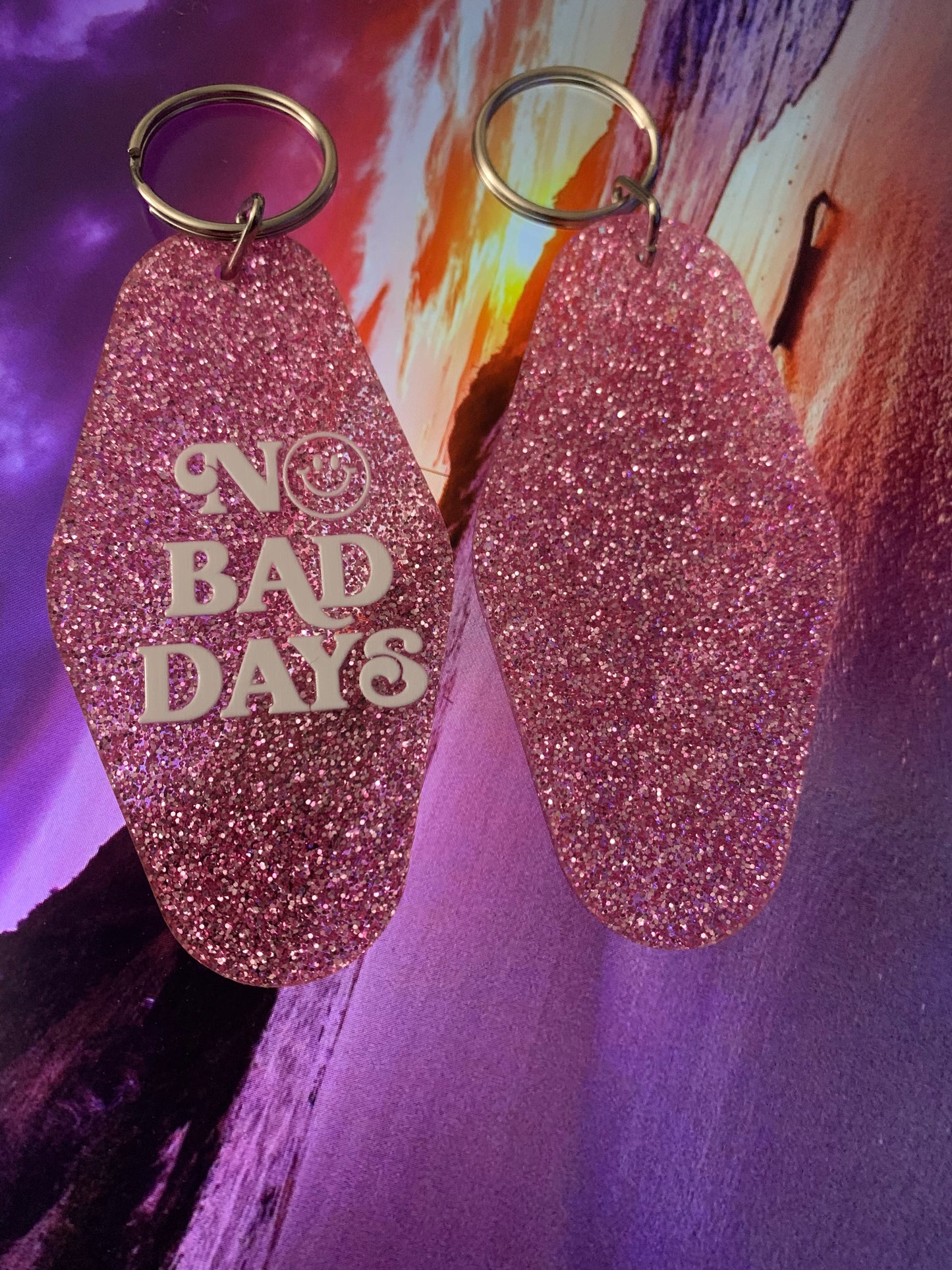 Pink No Bad Days Keychain